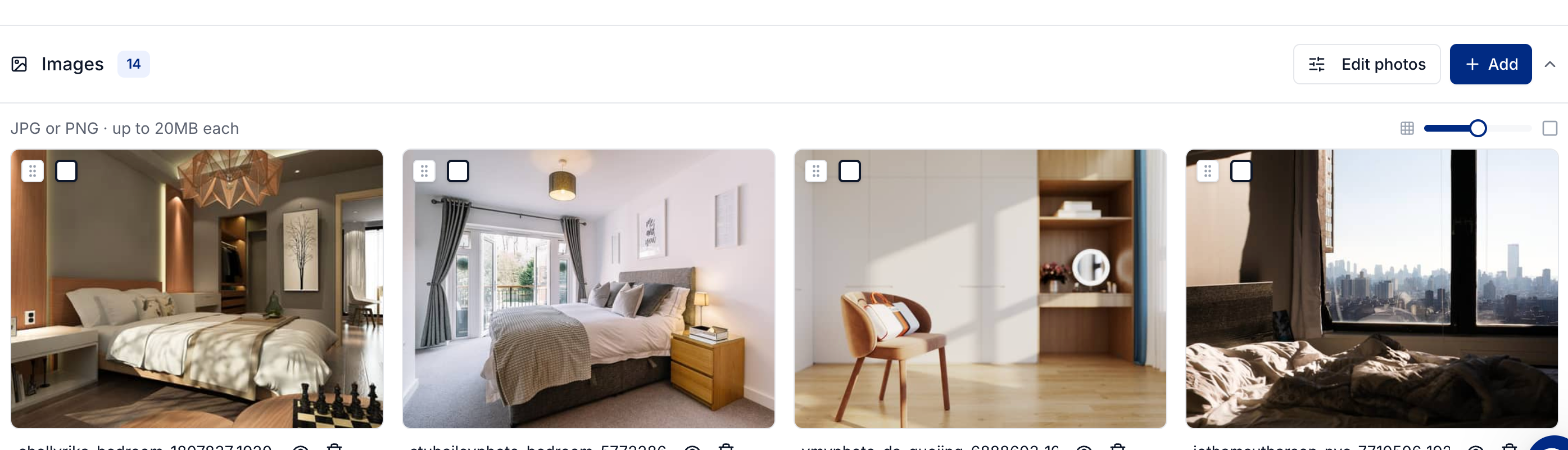 The Images section with Edit photos above the listing photos