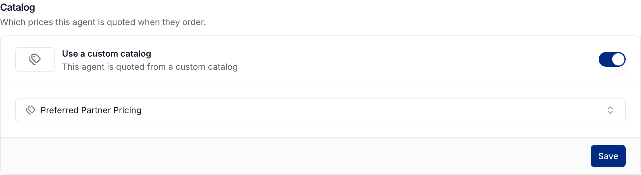 Assigning Preferred Partner Pricing in an agent's Ordering settings