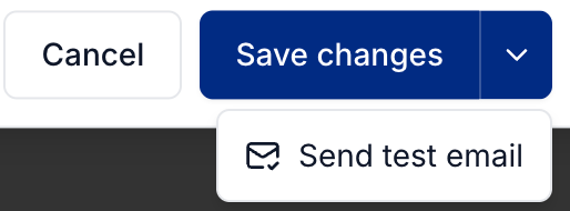 Send test email in the menu beside Save changes